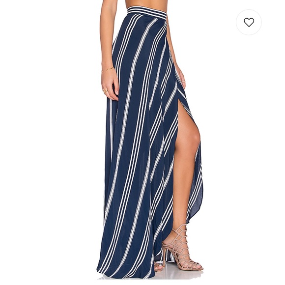 Flynn Skye Wrap It Up Skirt - Navy/white Stripes - Picture 2 of 4